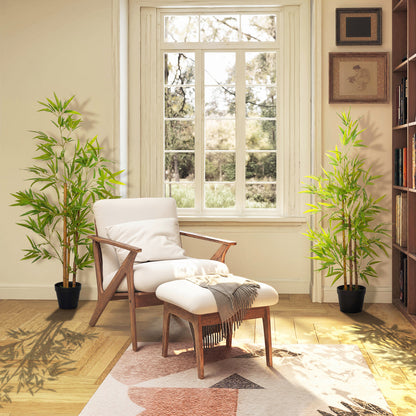 Artificial Ficus Tree, with Weighted Plant Pot - Green