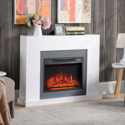 44" Electric Fireplace Suite with Remote Control, 2000W Freestanding Fireplace Heater with LED Flame Effect