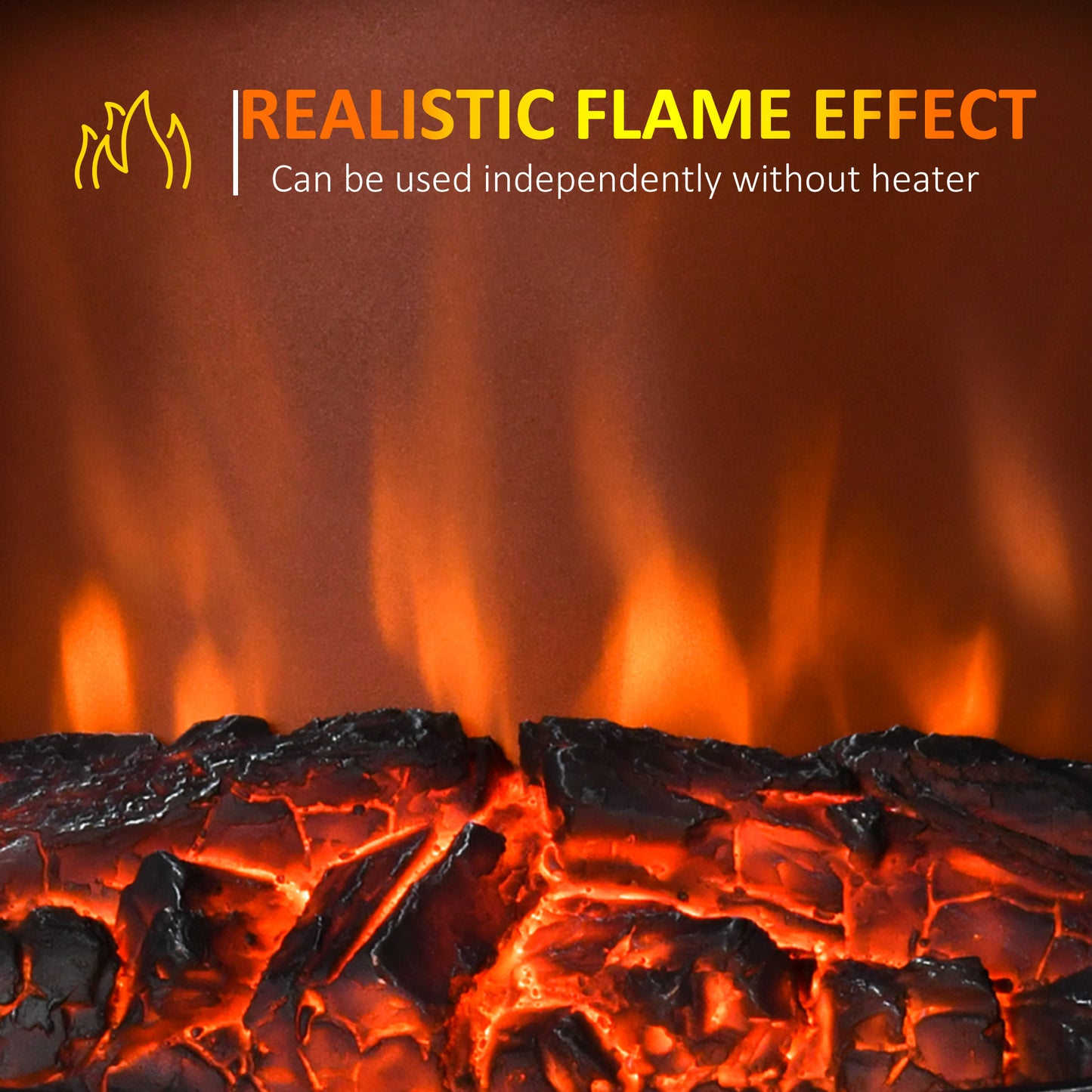 Electric Stove Heater with Realistic Flame Effect, 2000W Portable Indoor Freestanding Electric Fireplace with Adjustable Ther