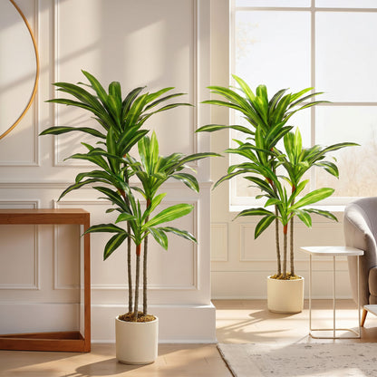 120cm Lifelike Fake Tree, Artificial Dracaena Tree with Bendable Trunks, Green