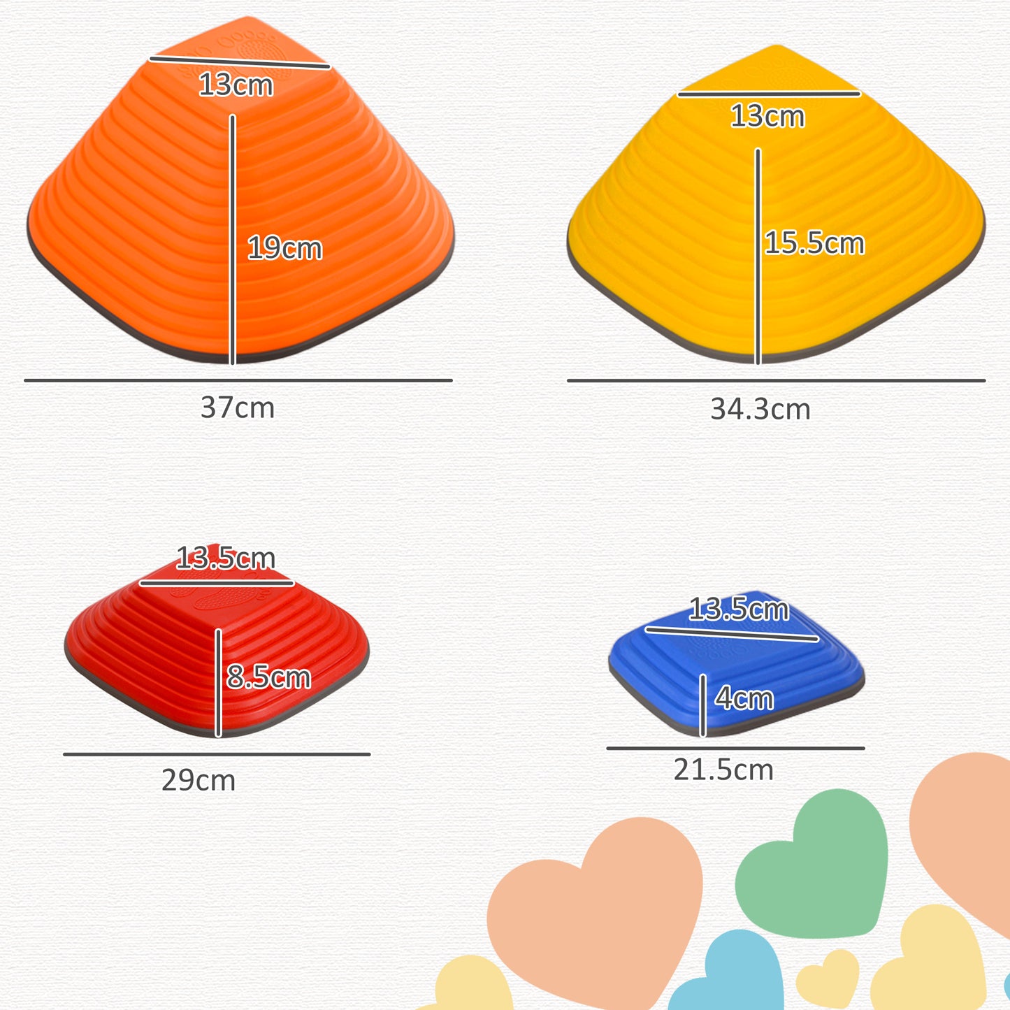 Balance Stepping Stones for Kids, 11-Piece Non-Slip Stackable River Stones, Obstacle Courses for Balance and Motor Skill