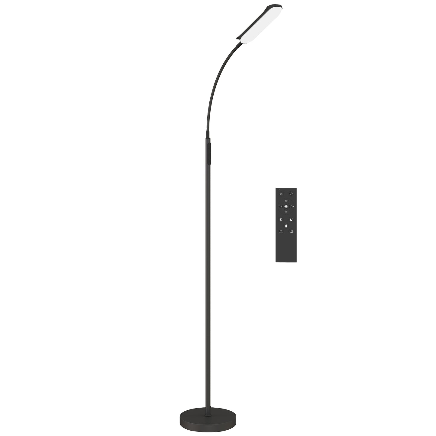 LED Floor Lamp, Standing Lamp with Remote & Touch Control, Stepless Dimmable Colours Temperature & Brightness