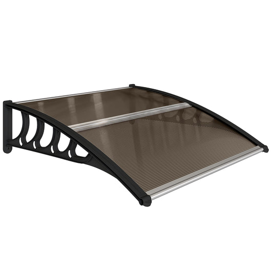 Front Door Canopy, Outdoor Awning, Rain Shelter for Window, Porch and Front/Back Door, 103 x 96.5 cm, Brown