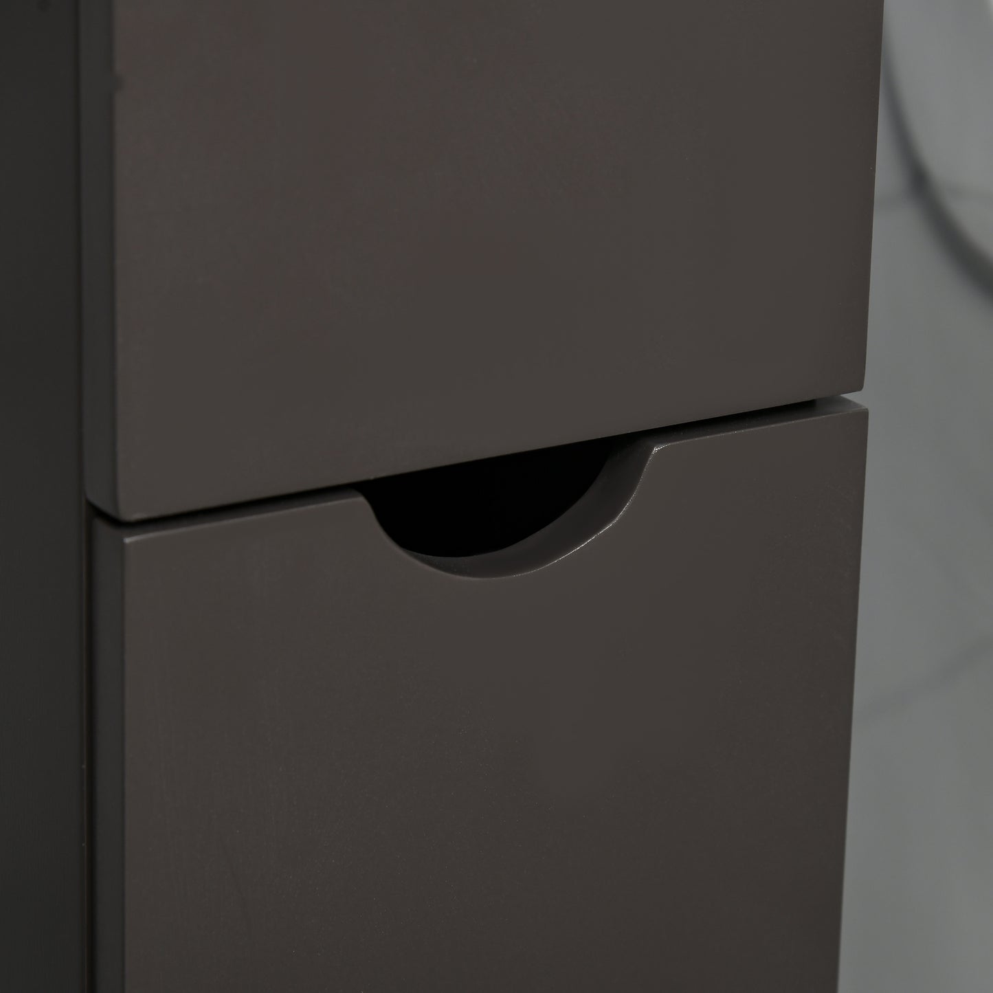 Tall Bathroom Cabinet, Freestanding Slim Bathroom Storage Cabinet with 2-Tier Open Shelf and 2 Drawers for Small Space