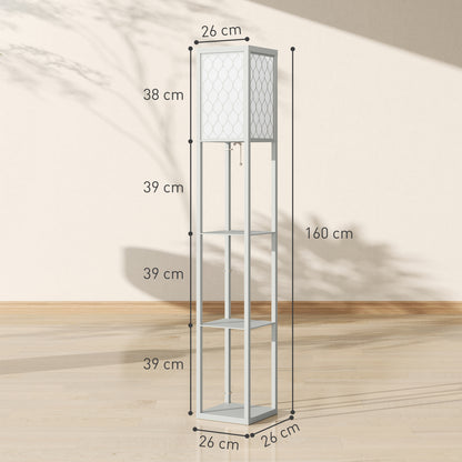 Three-Shelf Standing Lamp - Grey/White