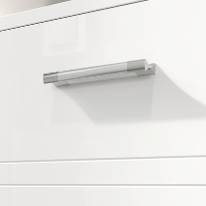 Under Sink Cabinet, Bathroom Vanity Unit, Pedestal Under Sink Design, Storage Cupboard with Adjustable Shelf, High Gloss