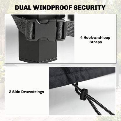 Garden Furniture Cover, Waterproof Patio Furniture Cover with Air Vent, 420D Oxford Fabric, 125 x 125 x 74 cm, Black
