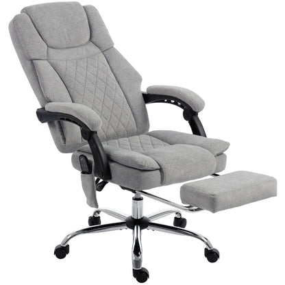 Office Chair with 6-Point Vibration Massage and Heat, Executive Computer Desk Chair with High Back, Reclining, Grey