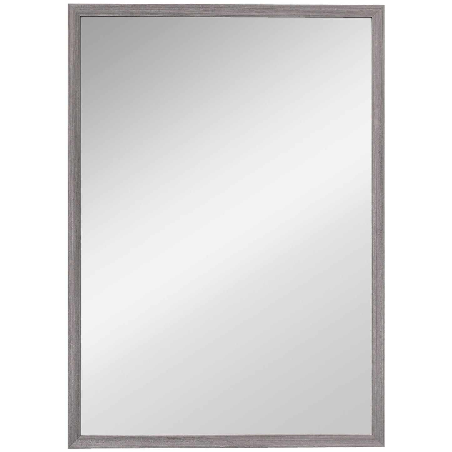 Wall Bathroom Mirror, 50 x 70 cm Wall-Mounted Mirror for Living Room, Bedroom, Hallway, Grey