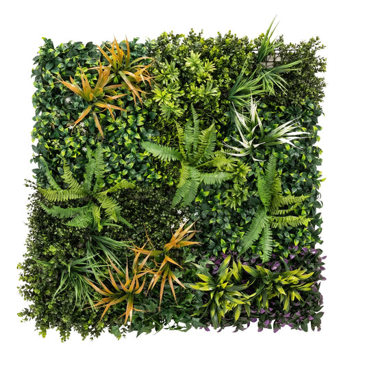 Grass Wall Panels, 100 x 100 cm Artificial Grass Wall Decor with Tie Connectors, Greenery Backdrop Panels, Green