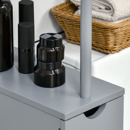 Tall Bathroom Cabinet, Freestanding Slim Bathroom Storage Cabinet with 2-Tier Open Shelf and 2 Drawers for Small Space