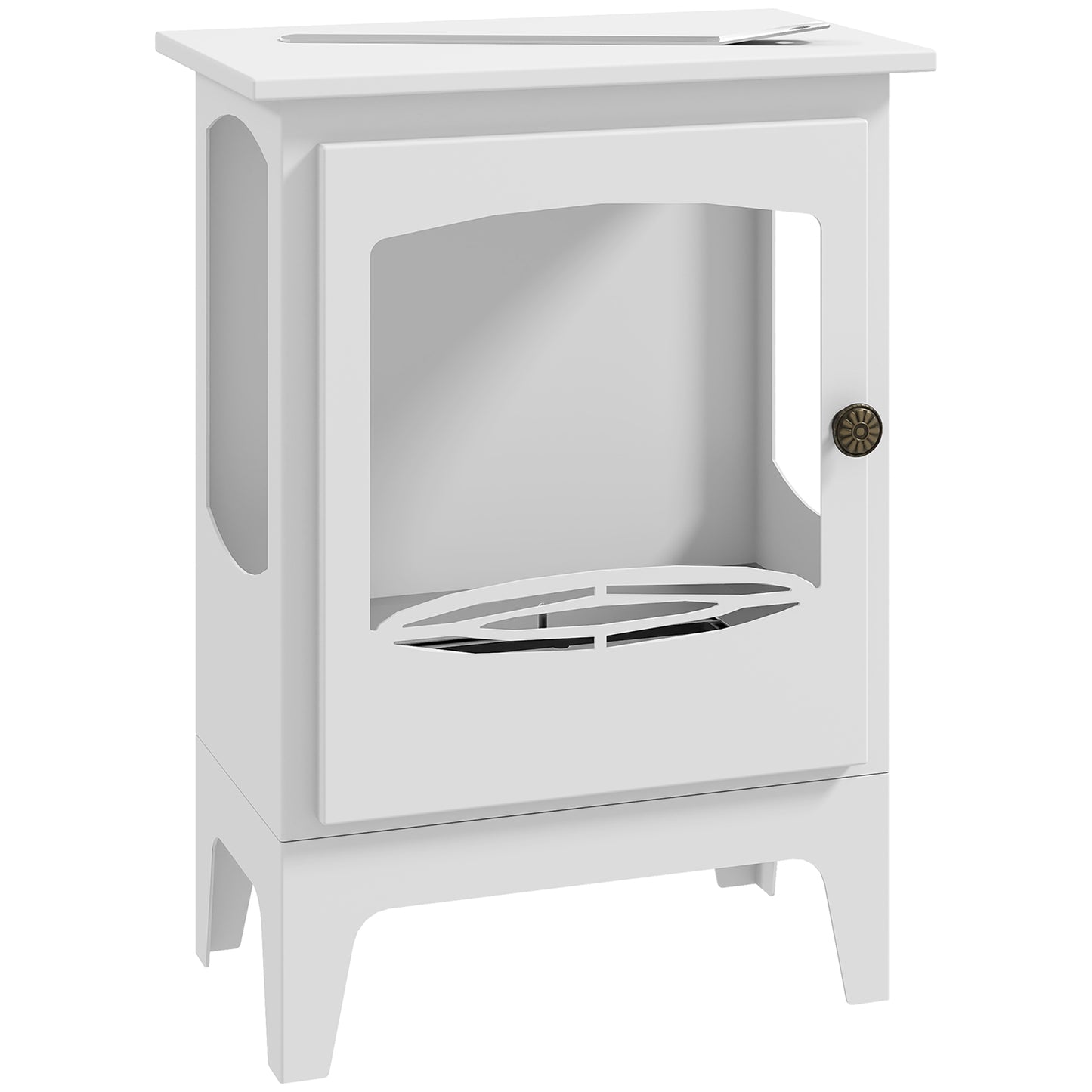 Freestanding Ethanol Fireplace, Steel Bioethanol Fireplace with Stainless Steel Flame Snuffer, 0.9L Tank