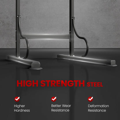 Steel Multi-Use Exercise Power Tower Pull Up Station Adjustable Height W/ Grips