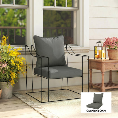 Seat and Back Padded Cushion Set, CUSHION ONLY - Charcoal Grey