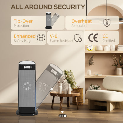 Ceramic Space Heater, 2000W Fan Electric Heater with 4 Modes, Adjustable Thermostat, 55° Oscillation