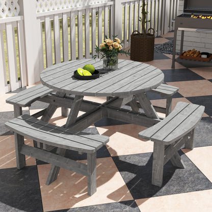 8-Seater Wooden Picnic Set-Fir Wood