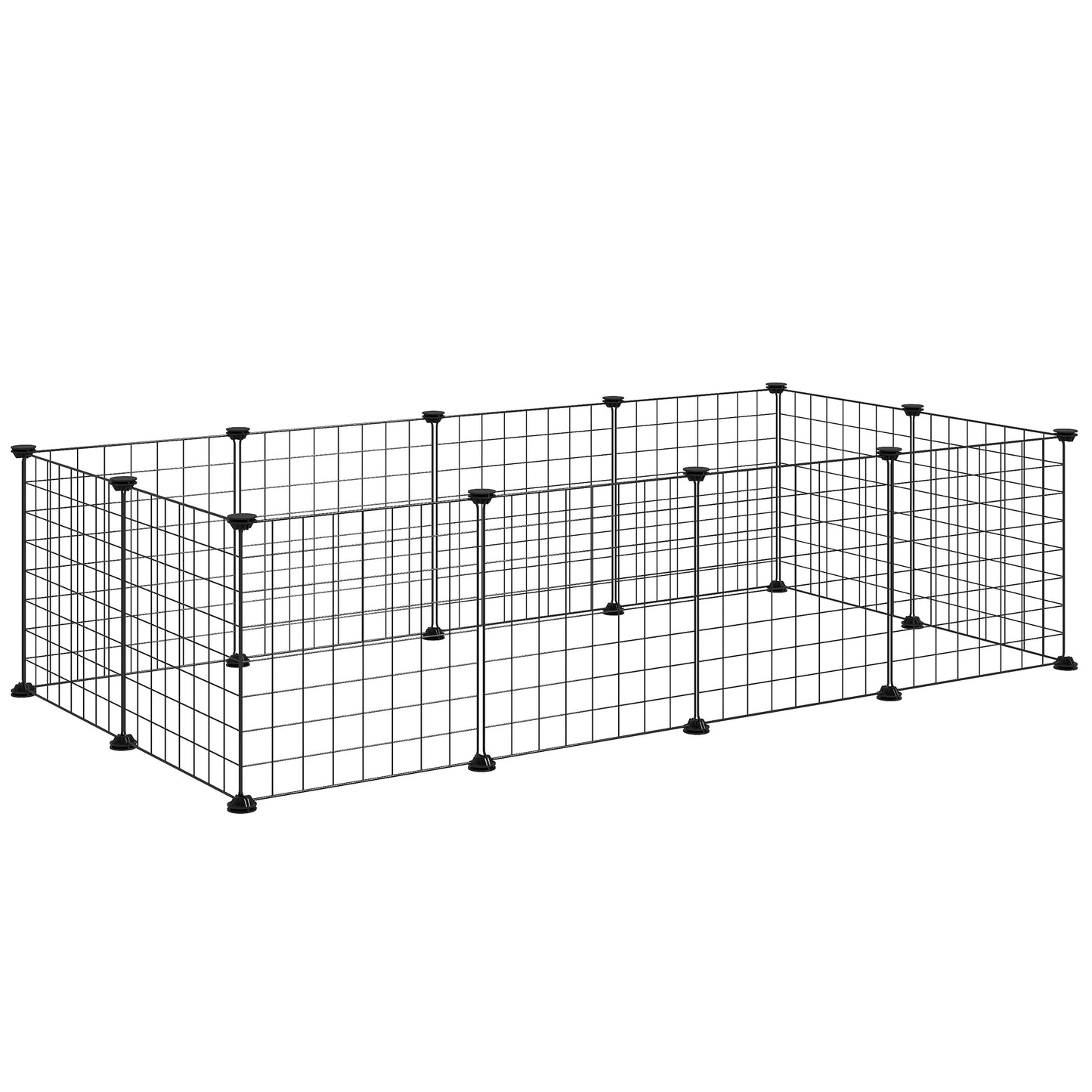 DIY Pet Playpen Metal Wire Fence 12 Panel Enclosure Indoor Outdoor Guinea Pig Bunny Small Animals Cage Black