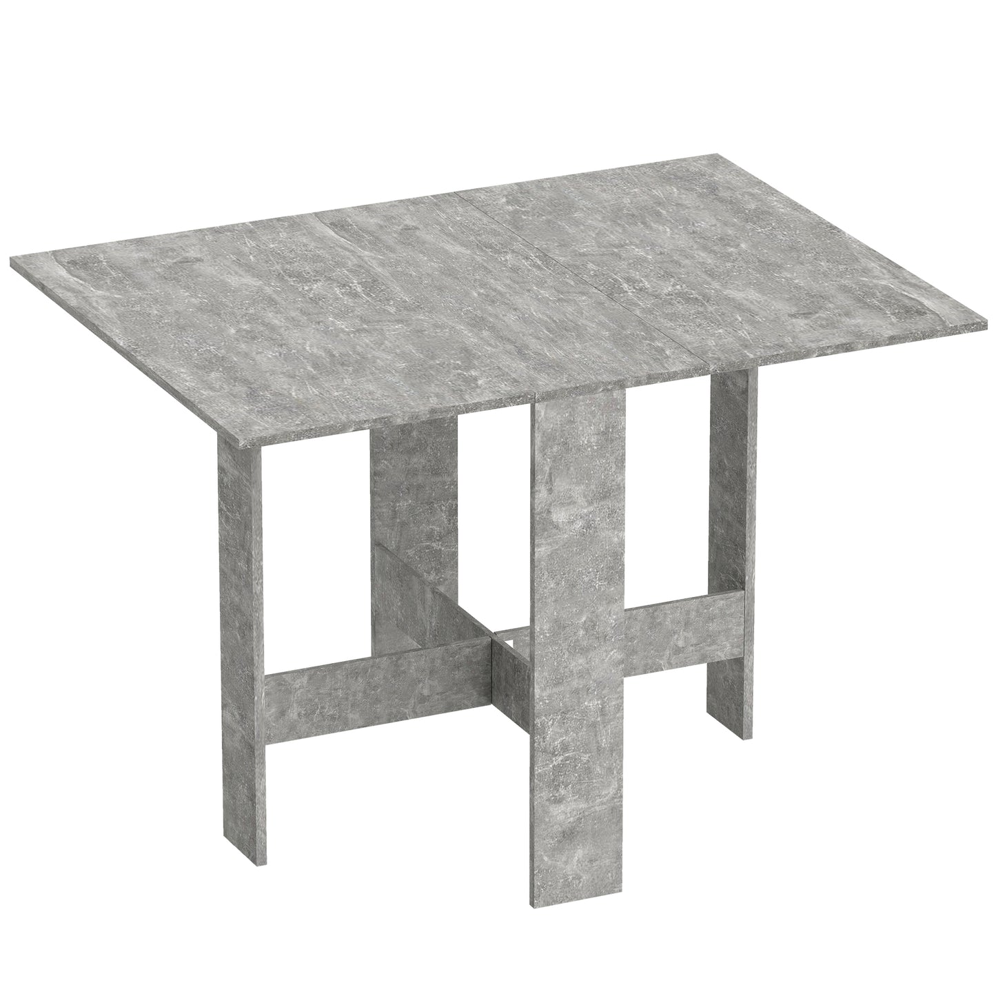 Folding Dining Table, Space-Saving Drop Leaf Kitchen Table for 4-6 People Grey