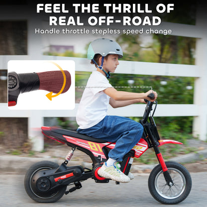 Kids Electric Motorbike 3 Gearboxes Speed Ride on Motorcycle with 41min Ranges - Red