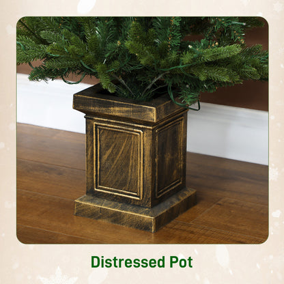 Set of Two Artificial 4ft Christmas Trees, with Lights - Green