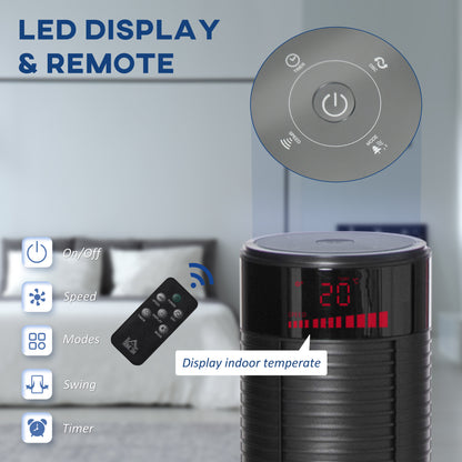 46" Oscillating Tower Fan with Remote Control, 12H Timer, 3 Speed, 4 Modes, Quiet Cooling Fans