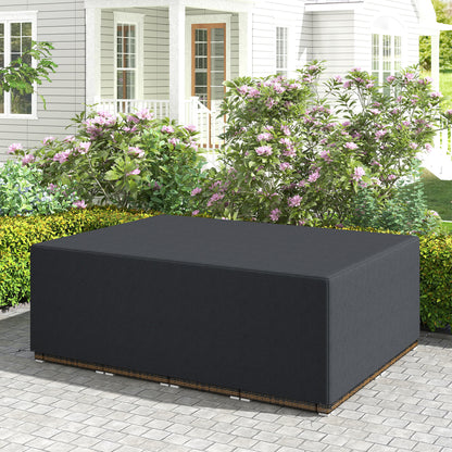 600D Oxford Outdoor Garden Furniture Sofa Set Cover, Waterproof Anti-UV Rattan Sun Lounger Protection Protector Cover