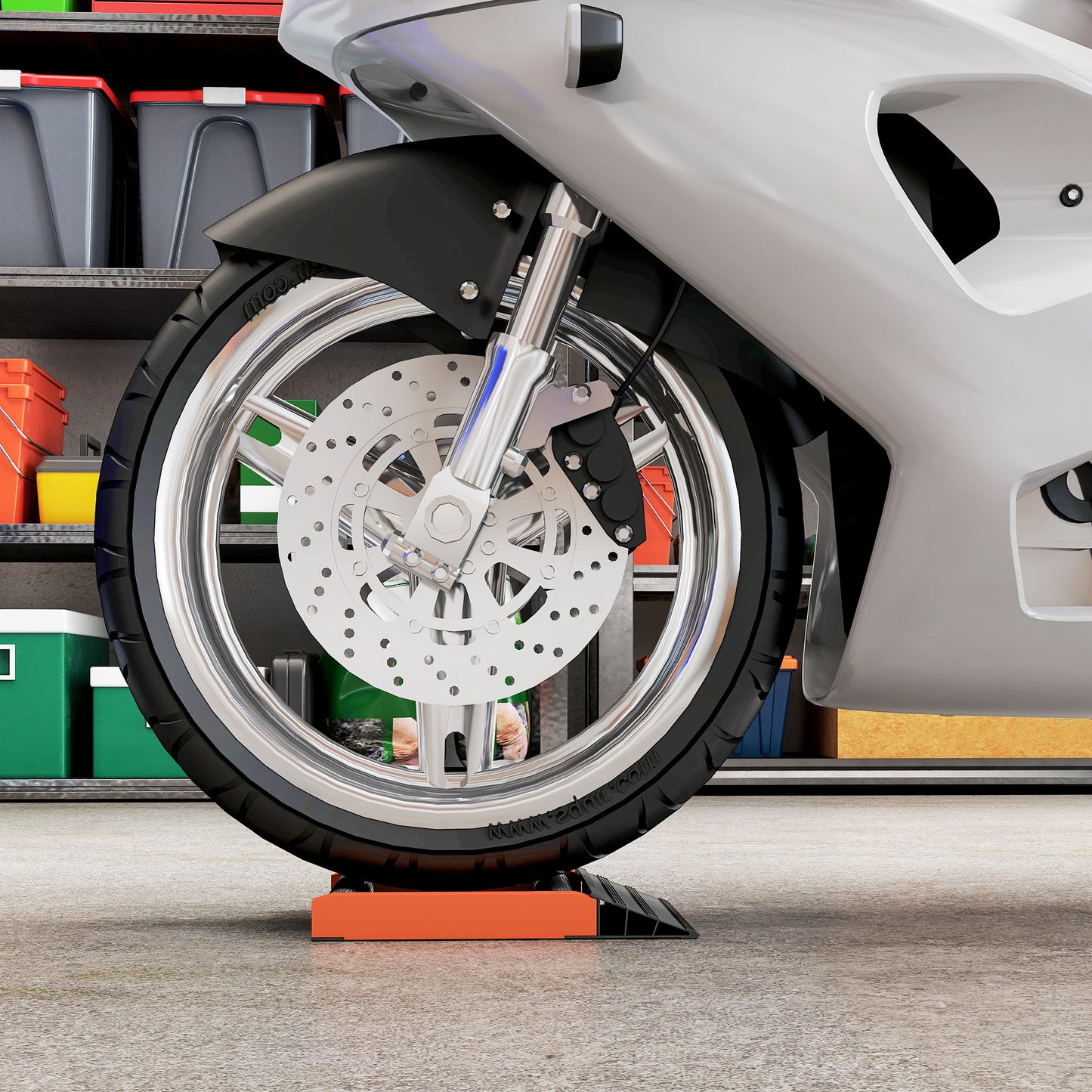 Motorcycle Wheel Cleaning Roller Stand with Aluminium Alloy Frame and Rollers