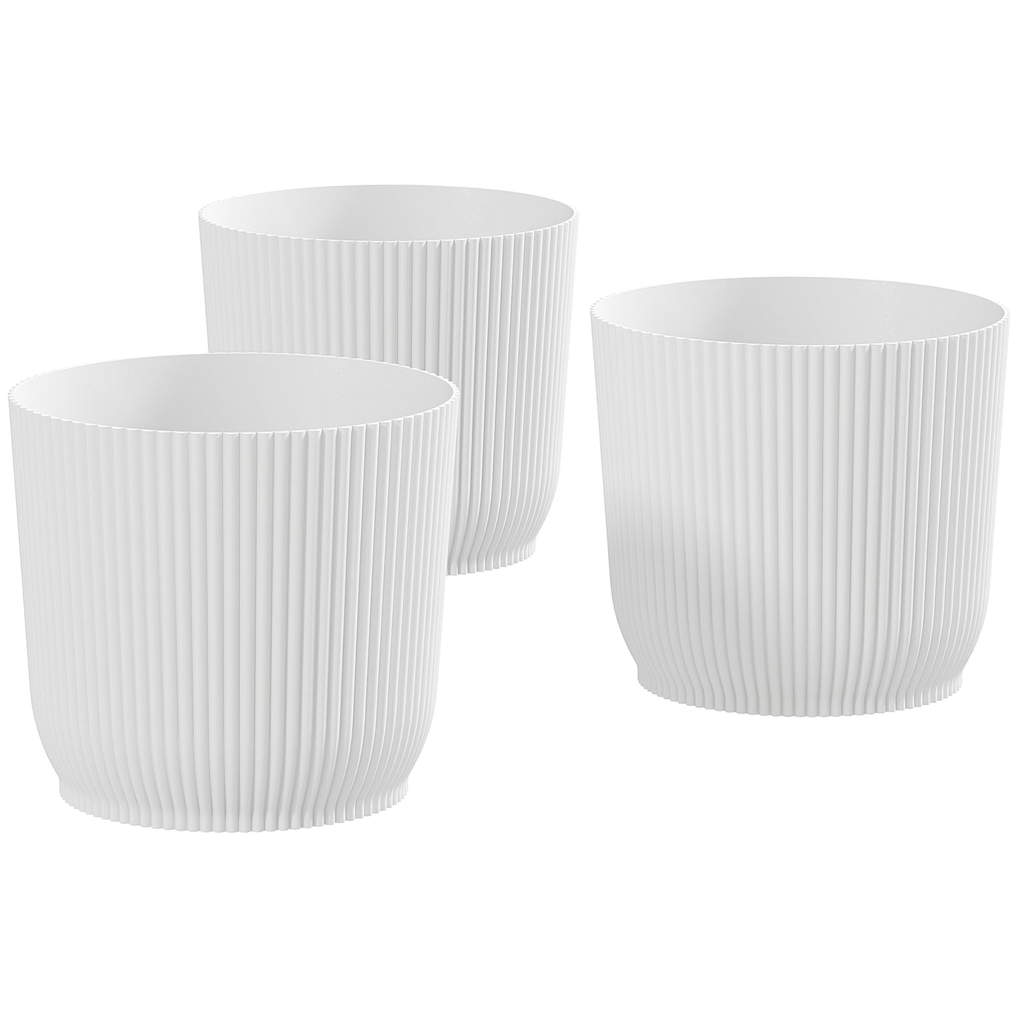 Set of Three Ф22cm Planters - White