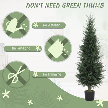 Set of Two Artificial Cypress Trees - Green