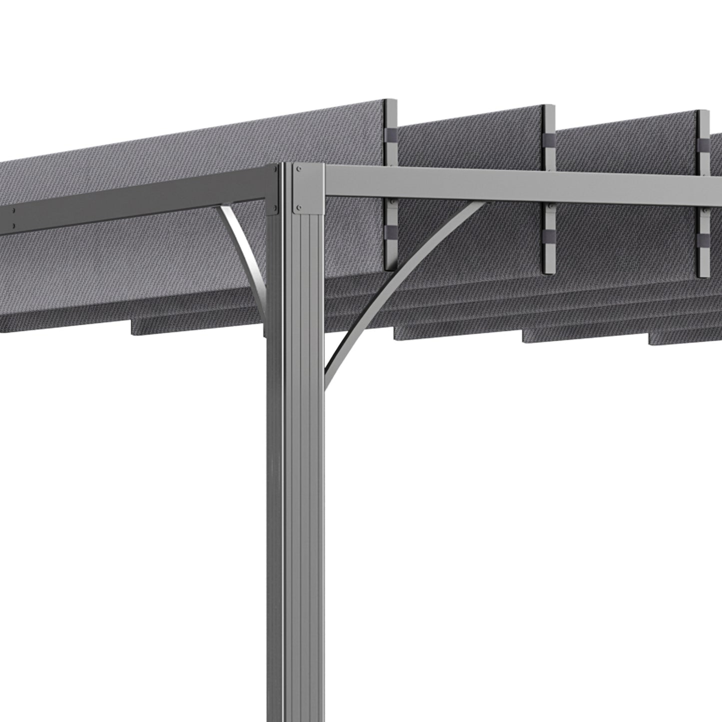 3 x 3(m) Outdoor Pergola with Retractable Roof, Aluminium Louvered Patio Gazebo Canopy for Garden, Patio, Grey