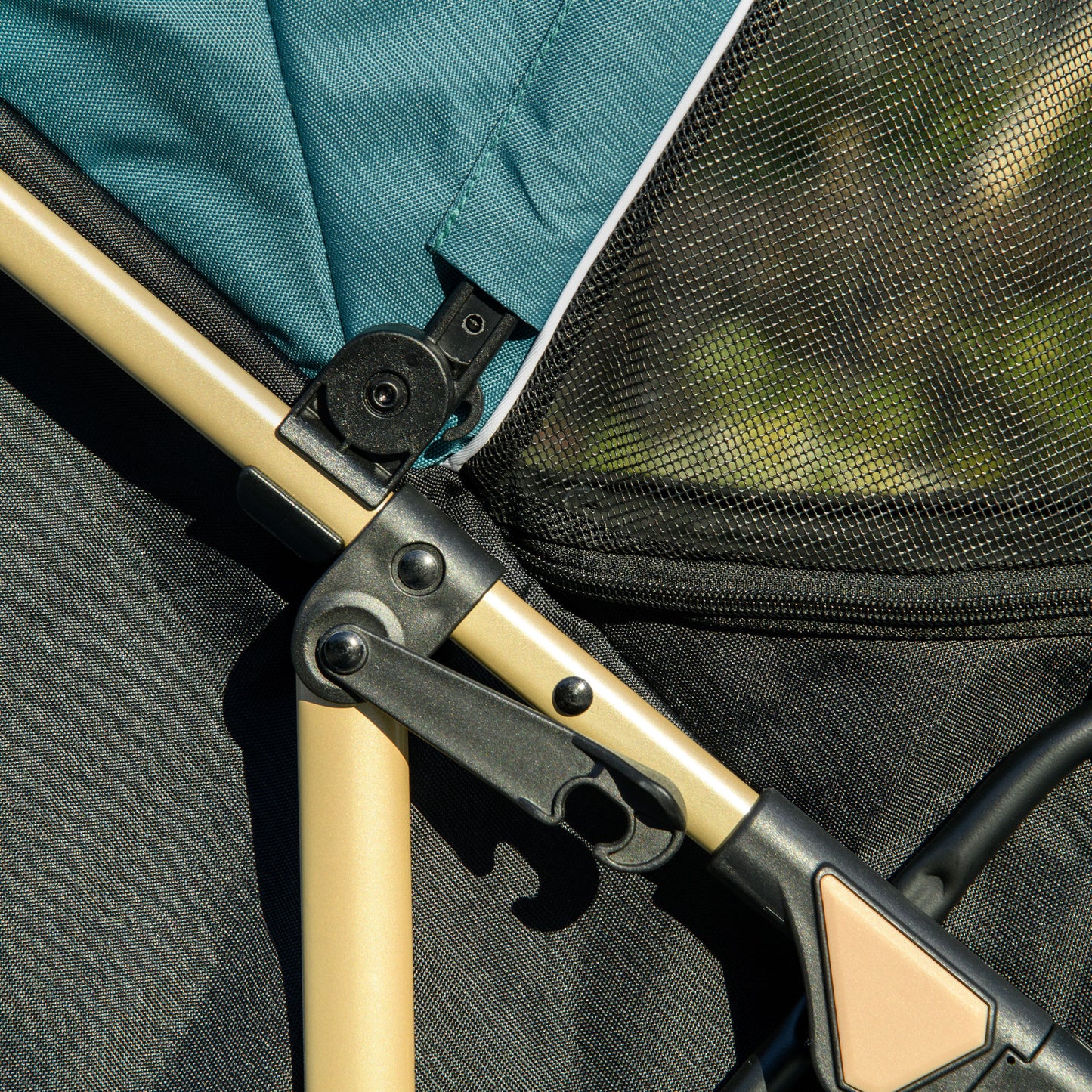 Pet Stroller for Small and Miniature Dogs, with Rain Cover - Dark Green