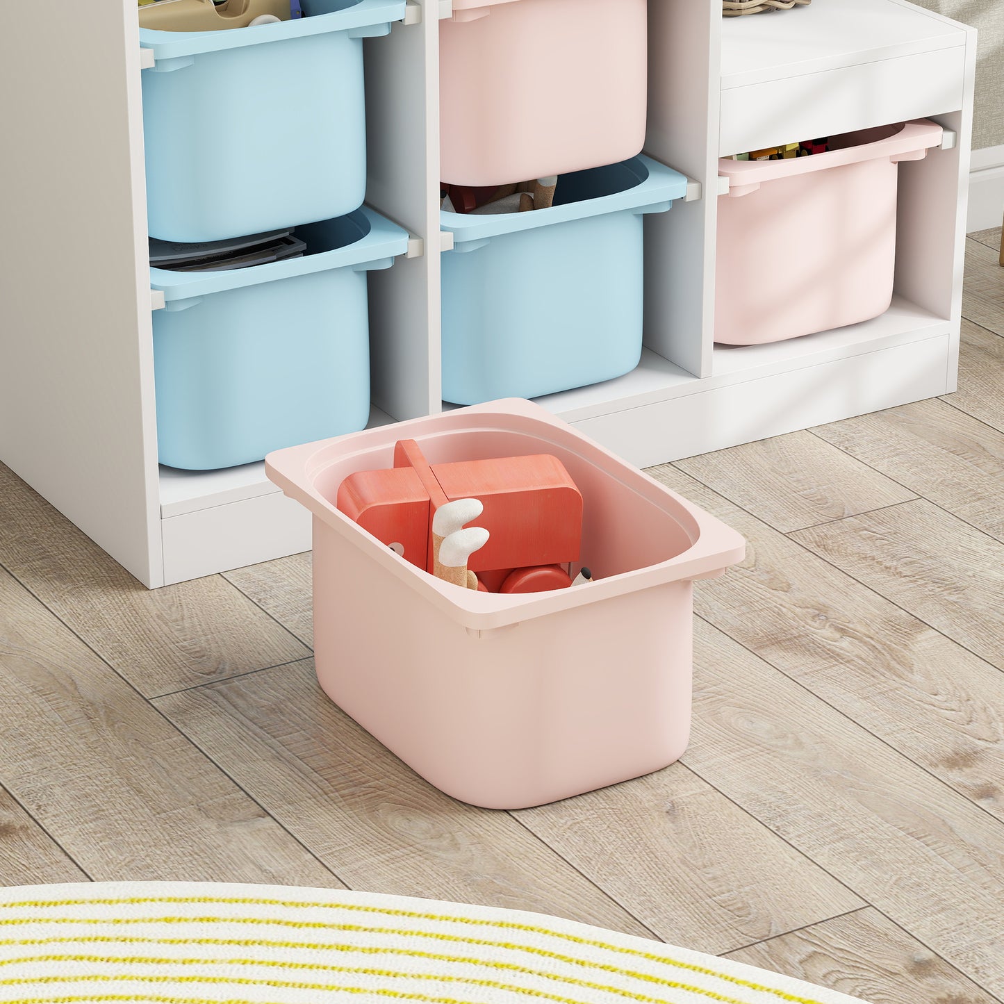 Toy Storage Organiser, Three-Layer Kids Toy Storage Units, with Removable Bins, for Ages 3-8 Years, Multi-colour