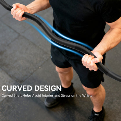 4ft Olympic EZ Curl Bar, Barbell Bar for 2" Weight Plates with Non-Slip Hand Grip 120cm