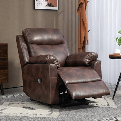 Faux Leather 70° Electric Riser Recliner Chair, Dark Brown