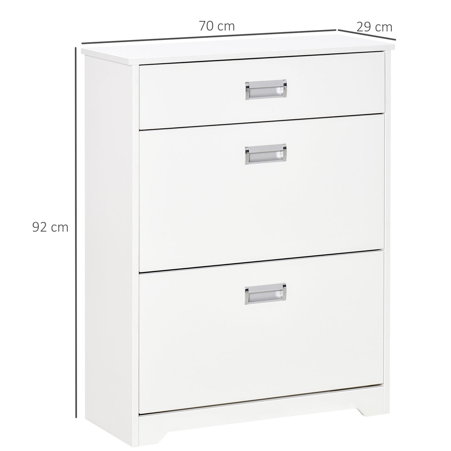 Shoe Cabinet, Slim Shoe Storage Cabinet with Drawer, 2 Flip-up Doors and Adjustable Shelf