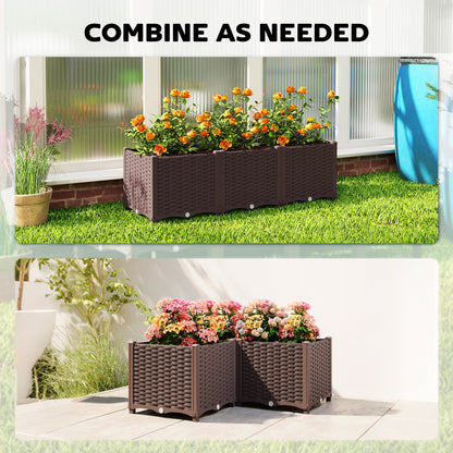 Plastic Raised Garden Bed with Legs, Self Watering Elevated Planter Boxes with Drainage Holes and Plugs