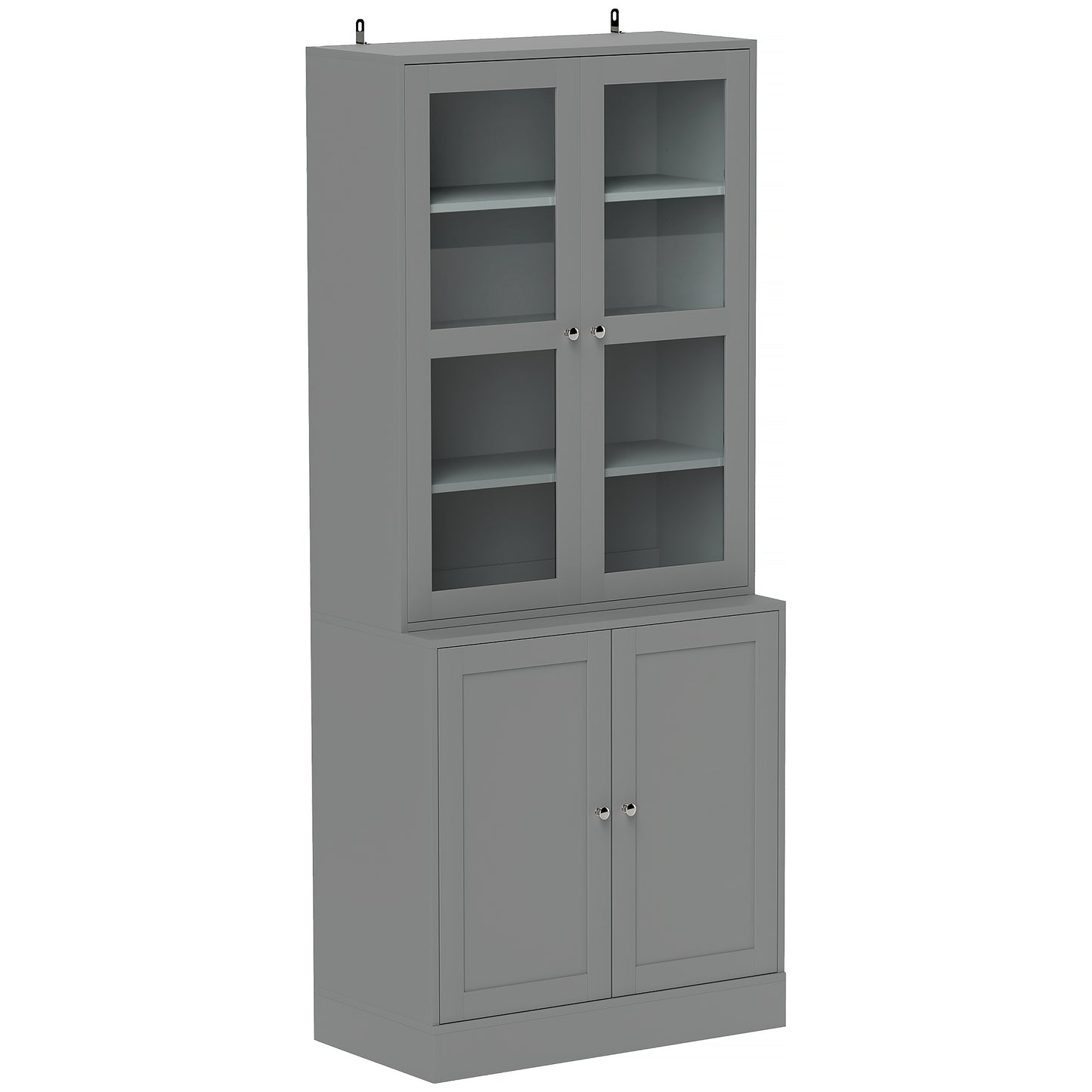 Double Storage Display Cabinet - Grey