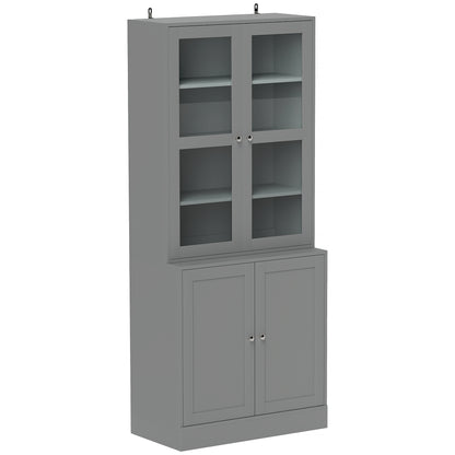 Double Storage Display Cabinet - Grey