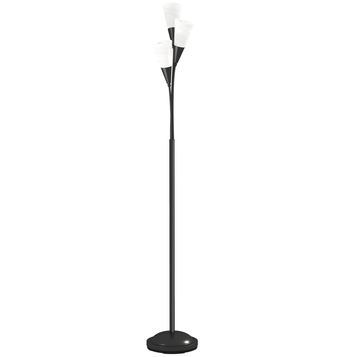 Modern Standing Lamp, 3-Light Upright Floor Lamps for Living Room, Black