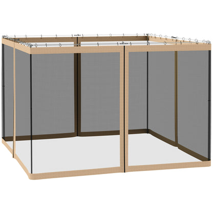 302 x 207cm Universal Replacement Mesh Sidewall Netting for Gazebos and Canopy Tents, (Sidewall Only) Beige