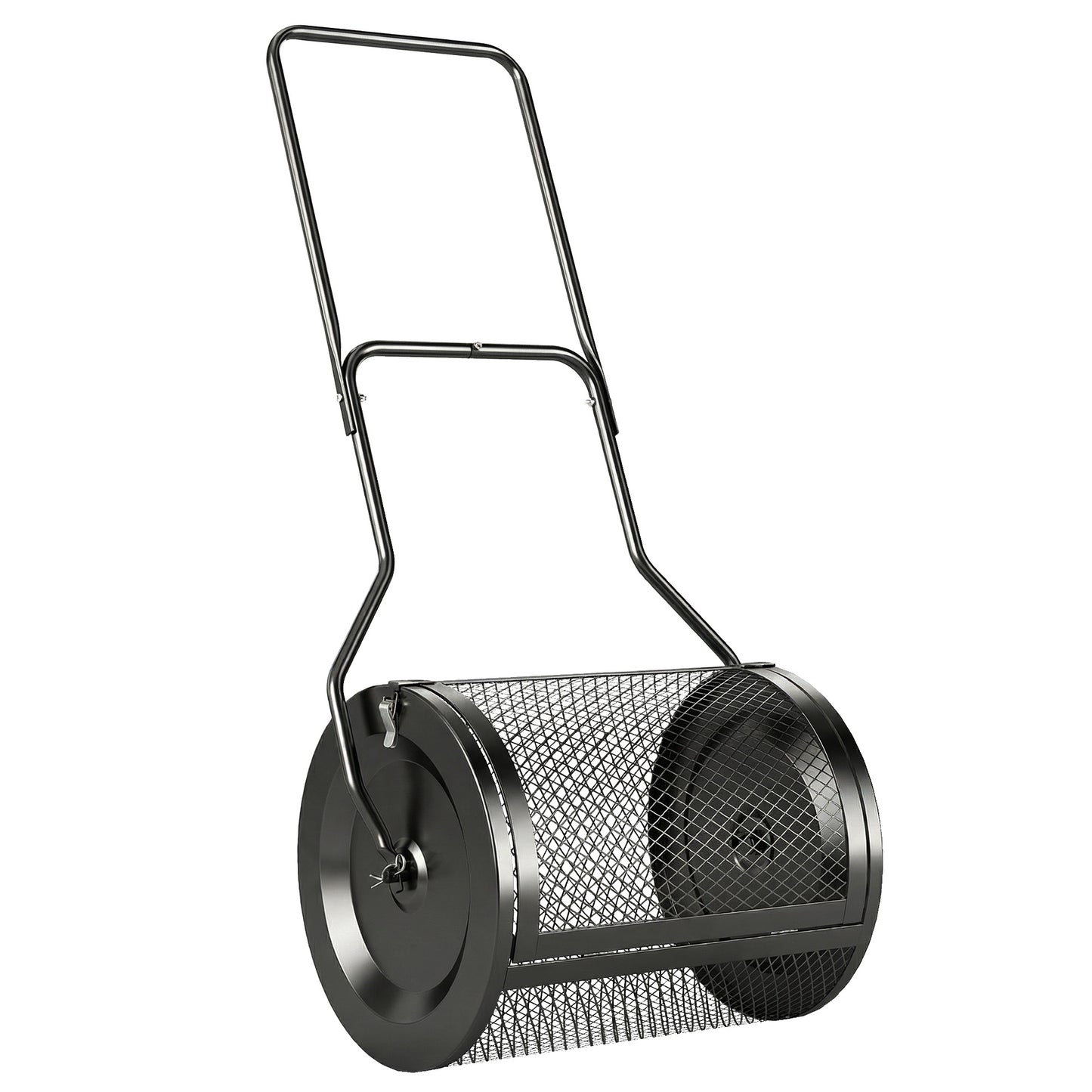 Compost Spreader, 20" Peat Moss Spreader with Detachable U-Shaped Handle and Metal Mesh Basket
