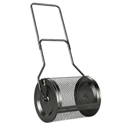 Compost Spreader, 20" Peat Moss Spreader with Detachable U-Shaped Handle and Metal Mesh Basket