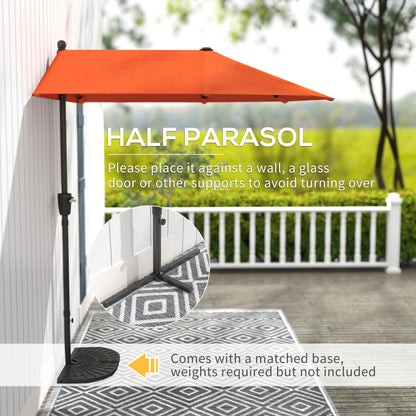 2m Half Parasol Umbrella - Orange
