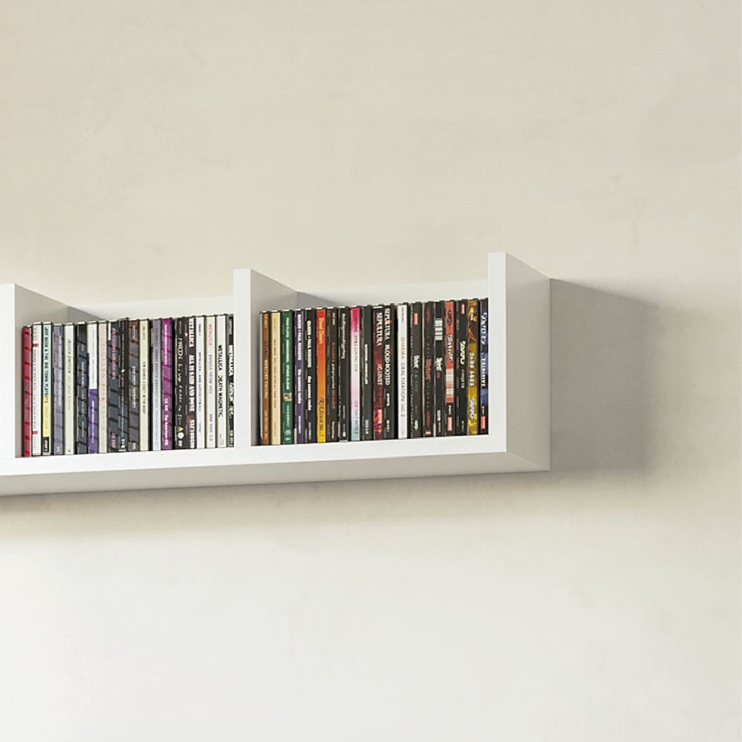 Wall-Mounted Media Storage Shelf – White