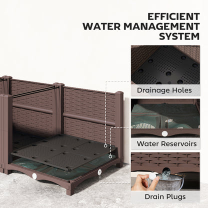 Plastic Raised Garden Bed with Legs, Self Watering Elevated Planter Boxes with Drainage Holes and Plugs