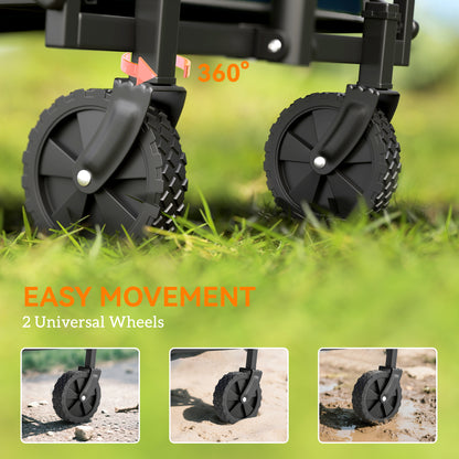 62L Festival Trolley on Wheels, Portable Small Folding Trolley Cart