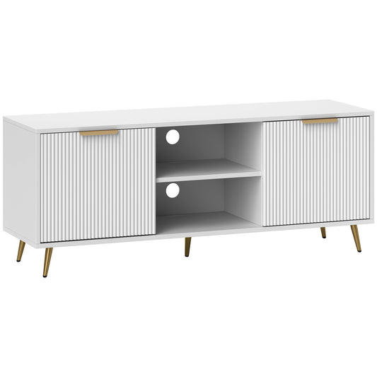 Modern TV Stand Cabinet for TVs up to 55", TV Unit with 2 Open Shelves and 2 Cabinets