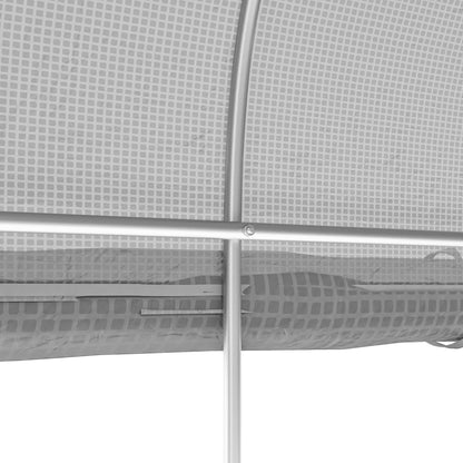 3 x 2(m) Walk-in Polytunnel Greenhouse, Zipped Roll Up Sidewalls, Mesh Door, 6 Mesh Windows