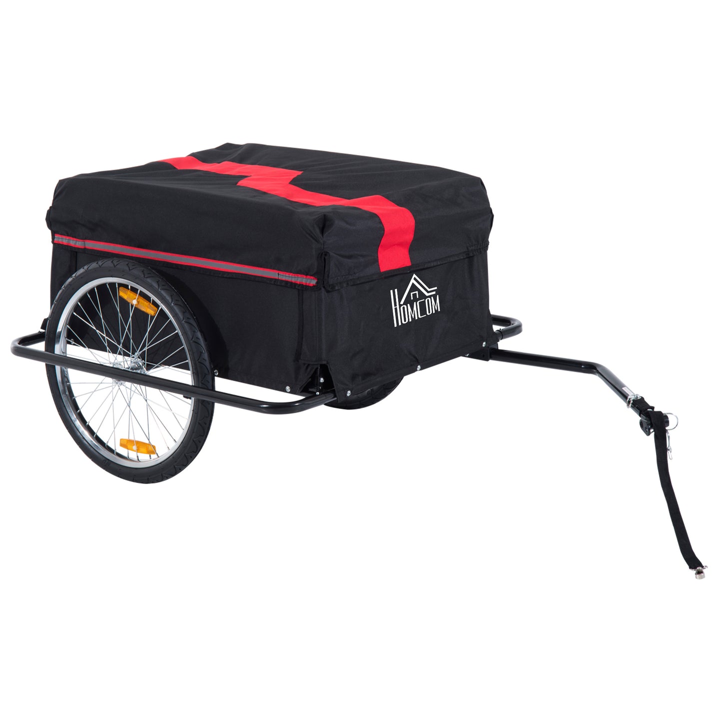 Two-Wheel Bicycle Large Cargo Wagon Trailer Oxford Fabric, Folding Storage, & Removable Cover, Red