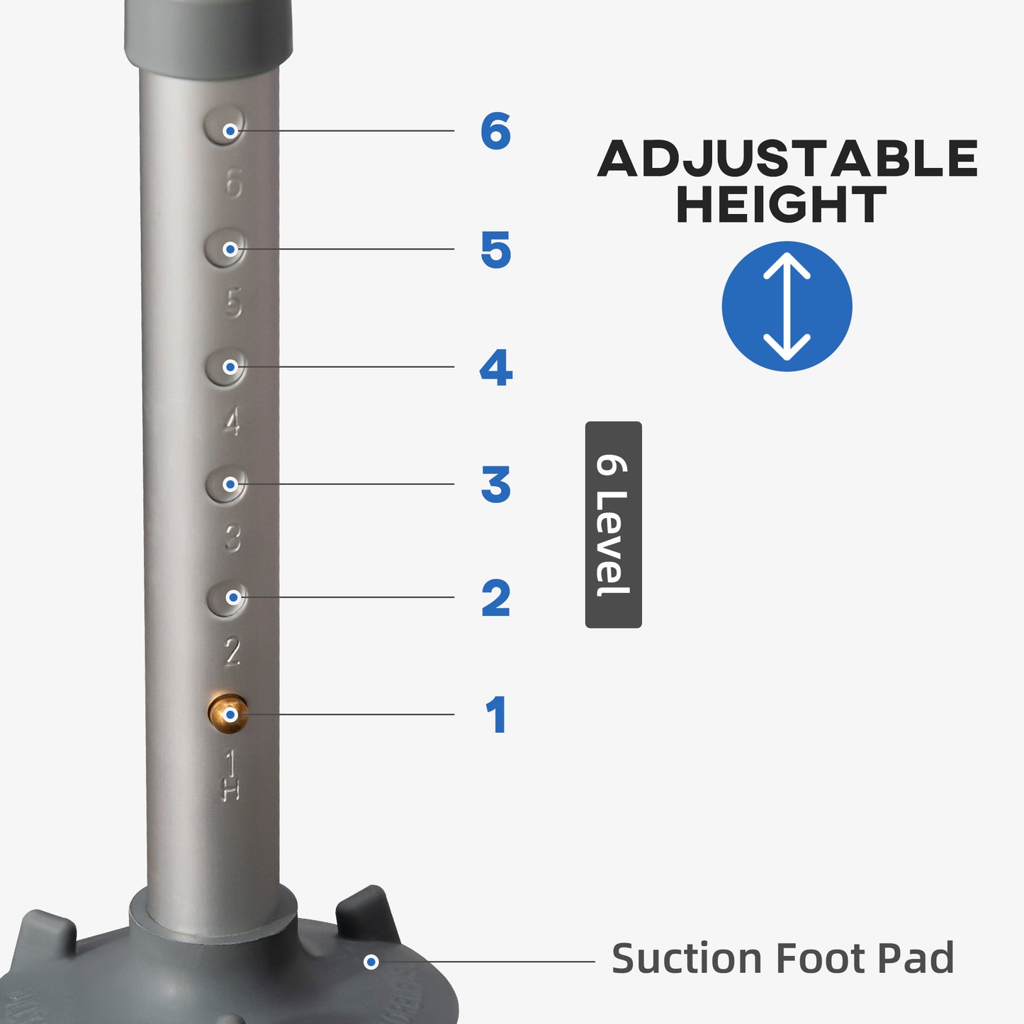 EVA Padded Shower Chair for the Elderly and Disabled, Height Adjustable Shower Stool with Back and Arms, 4 Suction Foot Pads